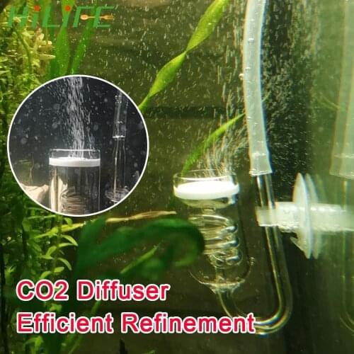 With Suction Cup DIY Glass Tank Bubble Reactor Solenoid Regulator Aquarium CO2 Diffuser Moss CO2 Atomizer