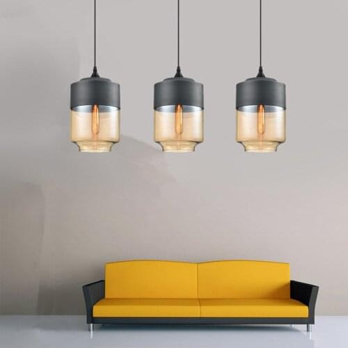 Kitchen Modern Pendant Light Bar Glass Pendant Ceiling Lamp Home Vintage Industrial Pendant Lights Living Room Lighting Fixtures