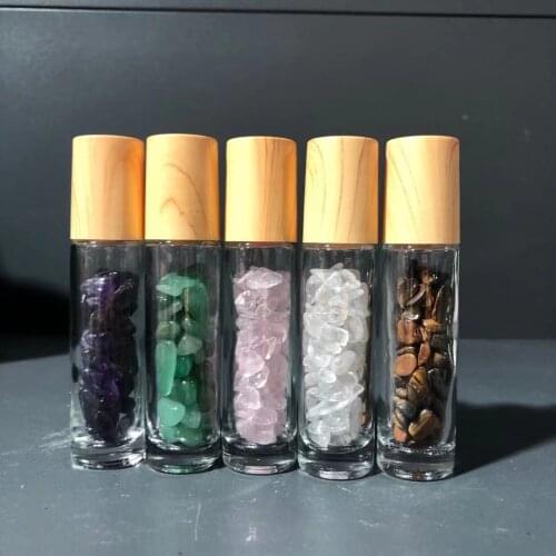 Glass Wishing Bottles Natural Gravel Crystal Stones Healing Crystal Decoration Drifting Bottle Birthday Gifts