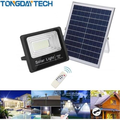 TONGDAYTECH Solar Light Motion Detected LED Floodlight 25W 40W 60W 100W Spotlight Solar Lamp IP66 Outdoor For Park Garage Street
