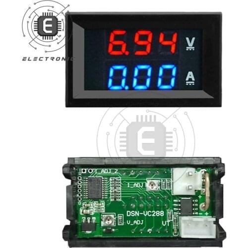 Mini Digital Voltmeter Ammeter DC 100V 10A Panel Amp Volt Voltage Current Meter Tester Detector 0.56" Dual LED Display Auto Car