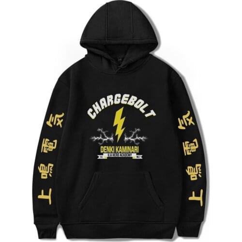 Denki Kaminari Hoodie Print Men Women Tops My Hero Academia Hoodies Sweatshirt Streetwear Harajuku Hoodies Long Sleeve Pullover