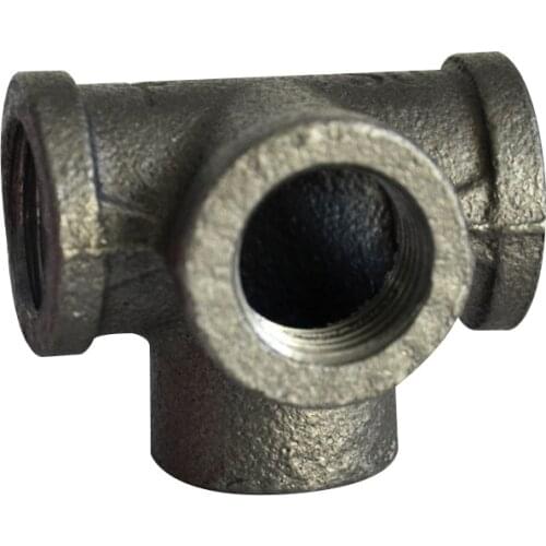 1/2" 3/4" 1" INCH SIDE OUTLET TEE BLACK MALLEABLE IRON PIPE FITTINGS THREADED INDUSTRIAL CAST IRON TEE CORNER CRAFTS BOOK SHELF