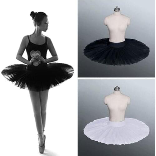 Women Dance Ballet Tutu Skirt Girls Practise Pancake Plateau Costume Dancewear Pleated Ballet Skirts
