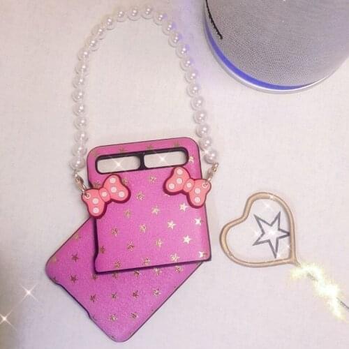 For Samsung Galaxy Z flip protective shell f7070 f7000 folding 5g pearl portable star shell