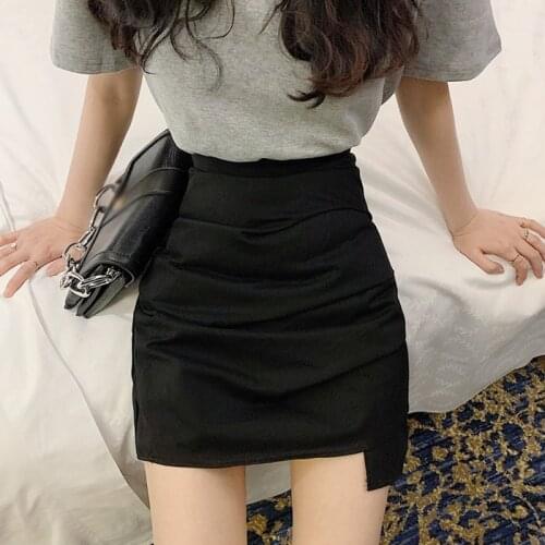 High Waist A Word Bag Hip Short Skirt Female Summer Irregular Retro Skirt