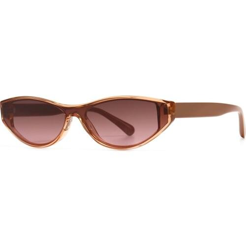 Veshion Narrow Small Sunglasses Women Retro Uv400 2021 Ladies Sun Glasses Cat Eye Brown Black Accessories Dropshiping