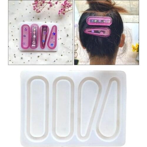 Quicksand Hairpin Epoxy Resin Mold DIY Crafts Hair Clip Barrette Silicone Mould