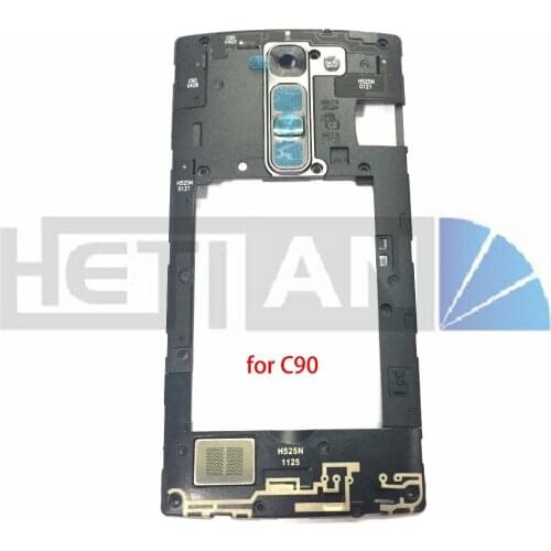 1pcs middle bezel frame Back Housing Plate Camera Lens Cover Home Button Key+loud speaker Bezel Frame for LG C90 C 90 H500