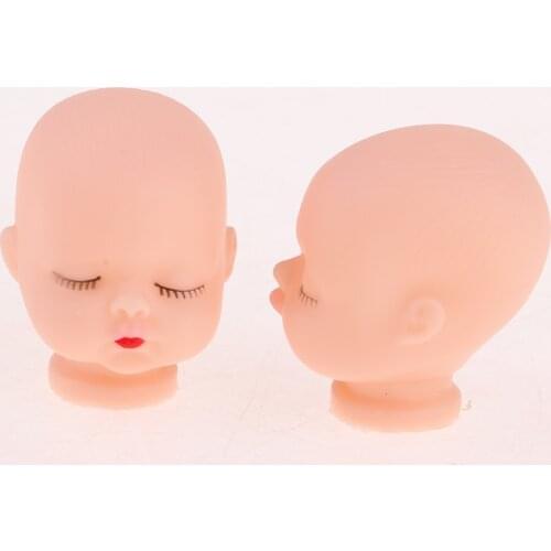 10 Pieces Red Lips Sleeping Baby Girl Doll Head Keychain Baby Toy DIY Making