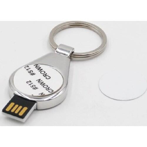 100pcs/Lot Sublimation Metal Blank U Disk 8G with Keychain DIY heat thermal transfer printing Blank Crafts