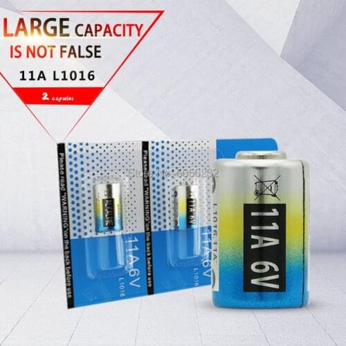 2pcs per lot Mercury free 6V 11A L1016 alkaline battery A11 MN11 GP11A L1016 CA21 for flashlight reading pen