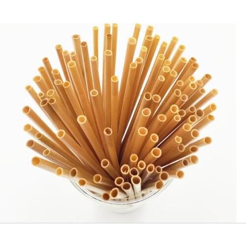 20packs 100PCS / Pack 20CM Natural Wheat Straw Environmentally Friendly Straw Bar Kitchen Accessories Portable Drinking Straws