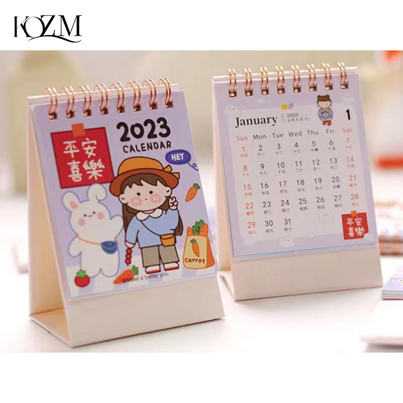 2022 Hand Drawing Solid Color Series Mini Desk Calendar DIY Portable Desktop Calendars To Do List Daily Schedule Planner Office