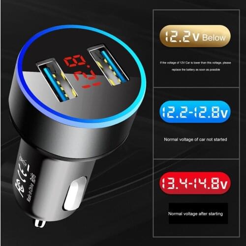 3.1A LED Display Car Charger QC 3.0 USB Phone Charger for Xiaomi Samsung For iPhone 11 Pro 7 8 Plus Mobile Phone Adapter