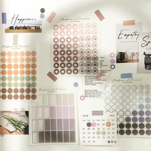 3 Sheets Natural Color Series Decorative Stationery Sticker Scrapbooking Collage Decoration Stickers Stationery School Supplies