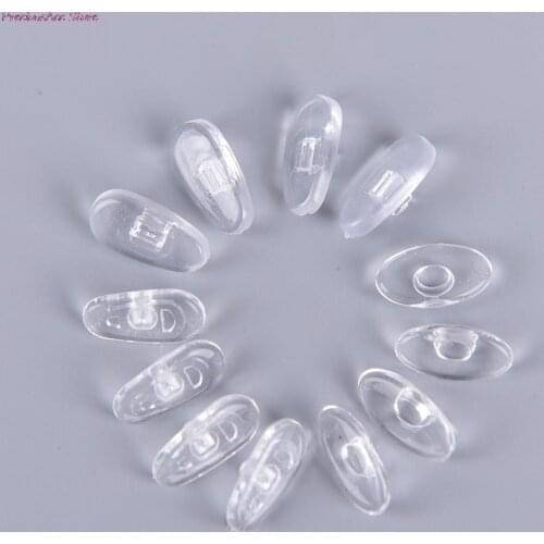 5 Pairs Screw in Soft Silicone Non-slip Oval Eyewear Glasses Nose Pads size: 14mm 4 Shapes