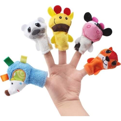 5Pcs Cartoon Animal Finger Puppet Children Education Finger Doll Storytelling Role Playing Finger Even Educational Toys