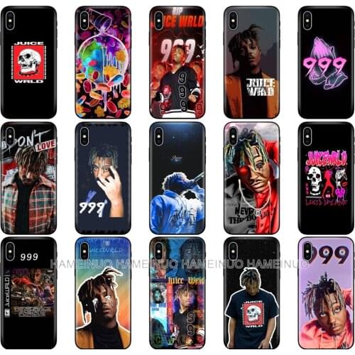 Black tpu case for iphone 5 5s SE 2020 6 6s 7 8 plus x 10 silicon cover for iphone XR XS 11 pro MAX case Juice WRLD Hip Hop 999