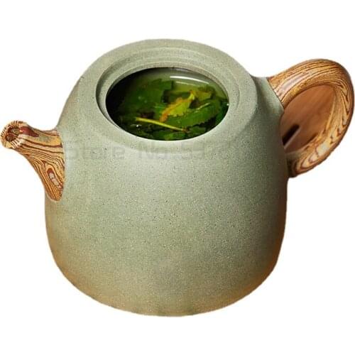Pure handmade purple clay pot well fence pot bean green sand handmade tea pot single pot tea set teapot