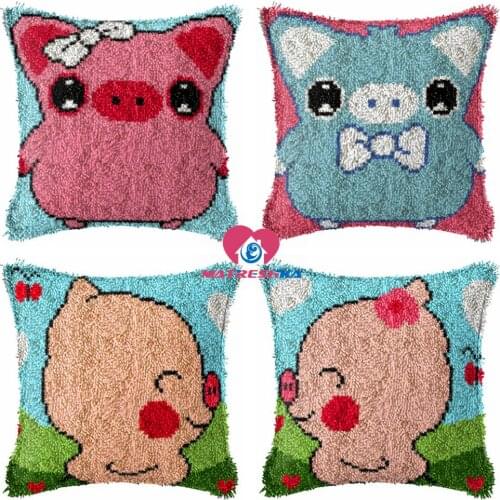 Dropshipping Latch Hook Cushion Kit Cartoon pillow cross stitch pillow Foamiran for crafts embroidery pillow kits accessories