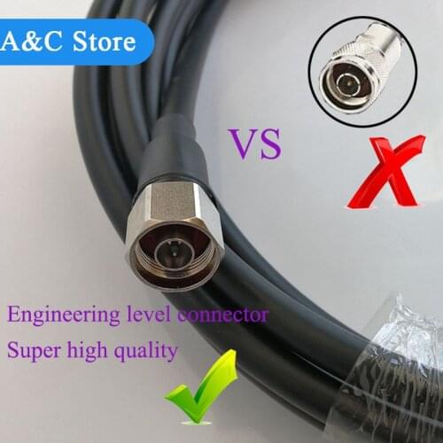 10M 2pcs/lot LMR400 cable RF coaxial N male plug to male extension cord adapter cable KSR LMR400 military quality