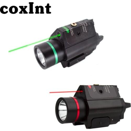 Laser light Combo LED Flashlight Red Green Laser Sight All-In-One with Pressure Switch for Picatinny 20mm Rail