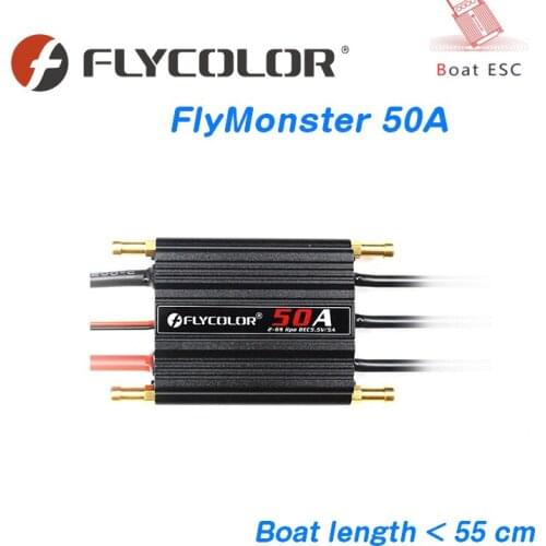 Flycolor 50A Speed Controller Brushless ESC Support 2-6S BEC 5.5V/5A for Model Ship RC Boat