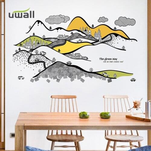 PVC Creative Mountain Wall Stickers Home Decor Living Room Bedroom Background Wall Decoration Self Adhesive Room Decor Sticker