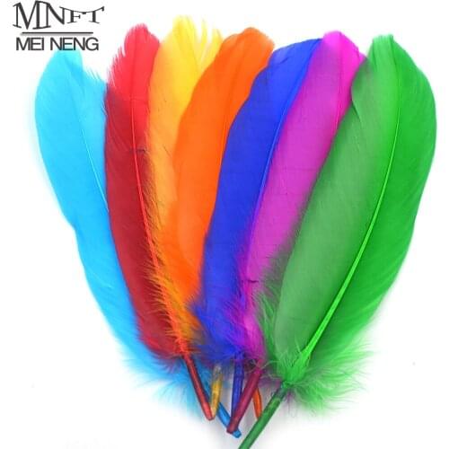 MNFT 20PCS/Lot Mixed Color Goose Feather Quill DIY Fishing Fly Tying Material Fly Wings Tail Making Dry Wet Fly Tying Material