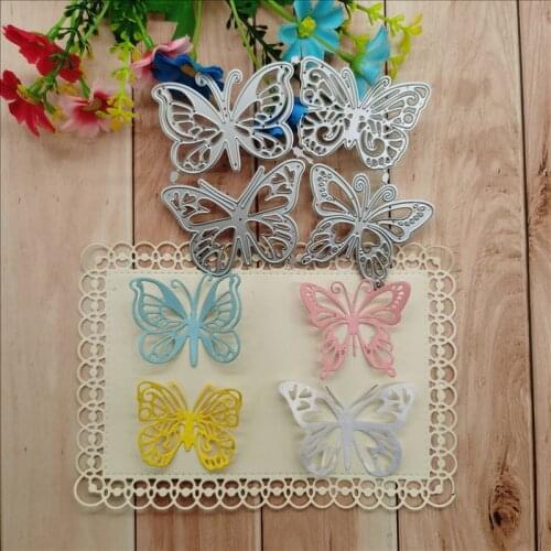 Butterfly four piece metal cutting module DIY scrapbook album greeting card background embossing die cutting embossing Handmade