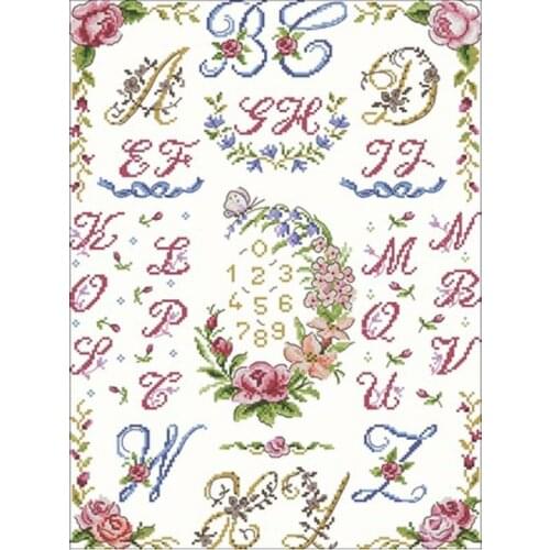 Rose Alphabet Number Table Counted Cross Stitch 11CT 14CT 18CT DIY Cross Stitch Kits Embroidery Needlework Sets home decor