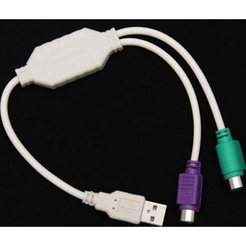 New 1pc Use For PC Laptop Keyboard Mouse USB Male to PS2 Female Cable Adapter Converter