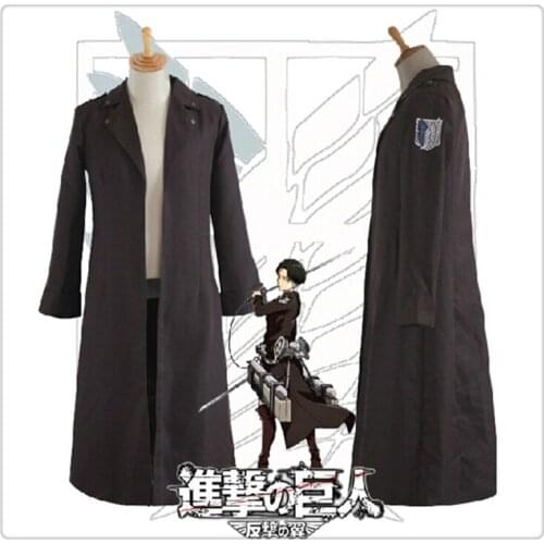 Japanese Anime Shingeki no Kyojin Attack On Titan Eren/ Levi Cosplay Costume Trench Coat Windbreaker Long Wind Coat