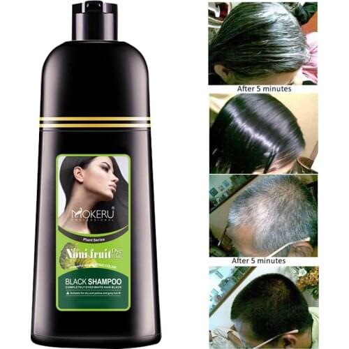 Mokeru Organic Natural Fast Hair Dye Only 5 Minutes Noni Plant Essence Black Hair Color Dye Shampoo For Cover Gray White Hair