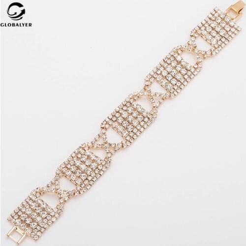 Weaving Korean classic personality wild fashion trendy female mix and match full crystal bracelet Free shipping 133