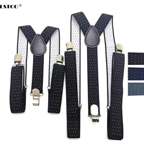Easy Adjustable Adult Kids Dot Jacquard Suspenders Men Women Elastic Y Shape 3 Clips Suspensorio Braces Wedding Party Wear