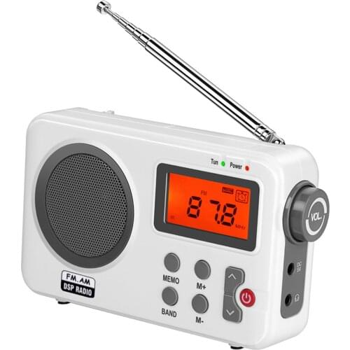 Portable Radio AM LCD Display Big Speaker Earphone Plug Lightweight for Gift ,Elder ,Home ,Travel