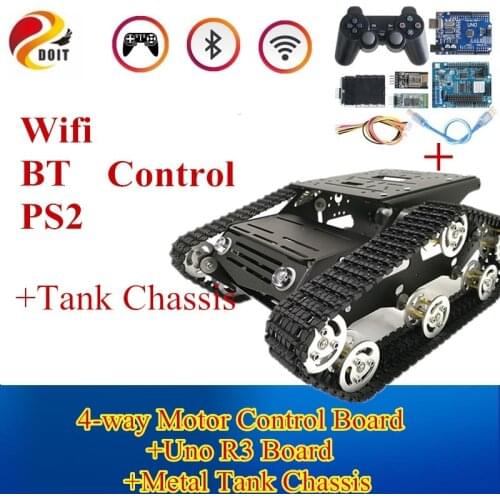Remote Control Y100 Robot Tracked Tank Wifi Control Car Chassis with Aluminium Alloy Frame Handle Control RC Robot DIY Model Set