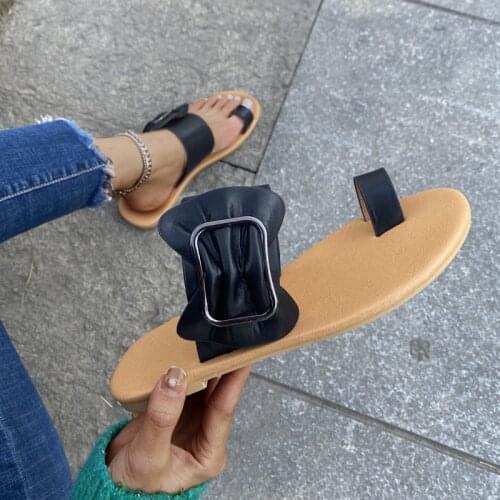 BRKWLYZ Women Sandals Summer Shoes Clip Toe Casual Buckle Ladies Slides Fashion Beach Shoes Female Flats Slippers New Flip Flops