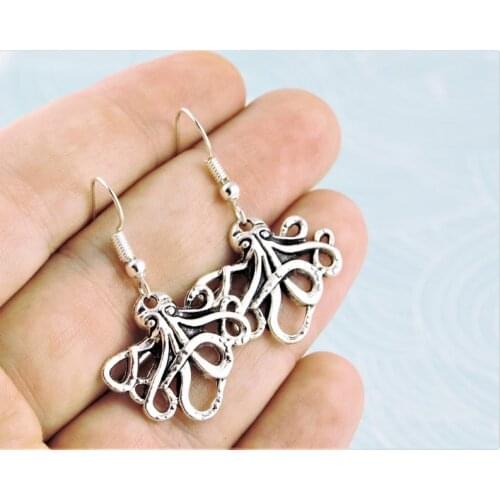 Octopus Earrings, Steampunk Jewellery, Kraken Earrings, Nautical Jewellery, Pirate Jewelry, Ocean Gifts