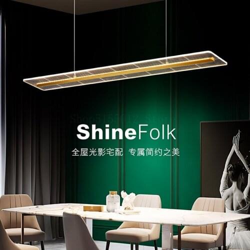 Modern Rectangle Acrylic Pendant Lights Living Room Decoration Design Led Ceiling Chandelier Restaurant Hanging Lamp