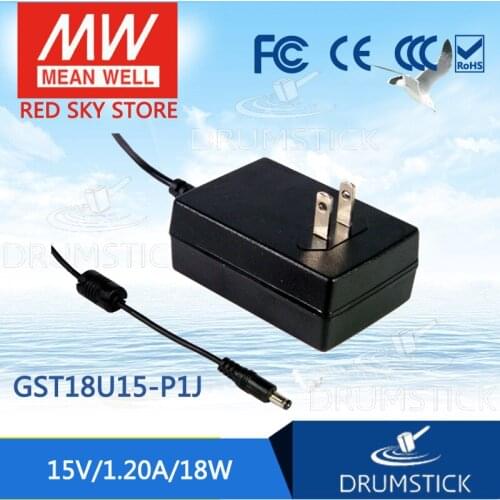 Only 11.11)MEAN WELL GST18U15-P1J (6Pcs) 15V 1.2A meanwell GST18U 15V 18W AC-DC High Reliability Industrial Adaptor