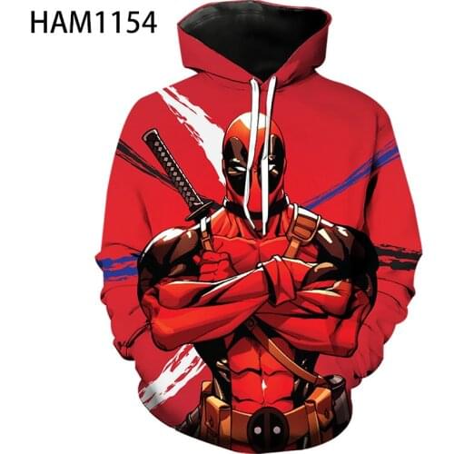 Marvel 2021 New 3D Printing Boys And Girls Deadpool 2 Sweatshirt Harajuku Loose And Versatile Spring Autumn Hoodie jacket coats