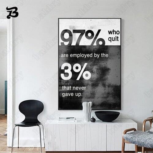Inspirational Quote Canvas Painting Black and White Don't Give Up Lightly Posters and Prints Wall Art Pictures for Living Room