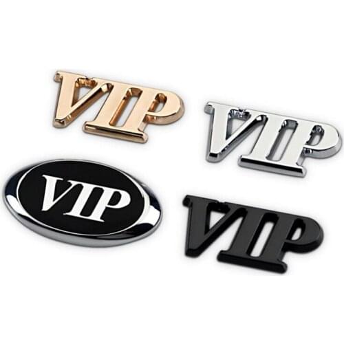 High Quality Car Styling Metal VIP Sticker Alphabet Emblem Chrome Black Letters Digital Badge Logo Accessories Motorcycle Decal