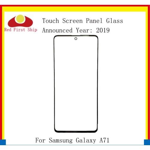 10Pcs/lot For Samsung Galaxy A71 A715 SM-A715F/DS Touch Panel Front Outer A71 LCD Glass Lens With Hollow OCA Glue
