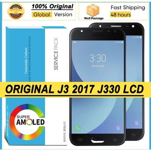 100% Original Amoled 5.0'' Display for Samsung Galaxy J3 2017 J330 J330F Full LCD Touch Screen Digitizer Assembly Repair Parts