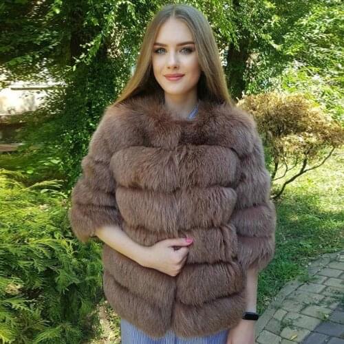 100 % Natural Fox Fur Coat Women Warm Thick Fur Jacket Autumn Winter Trendy Real Fur Jacket Custom Size And Color