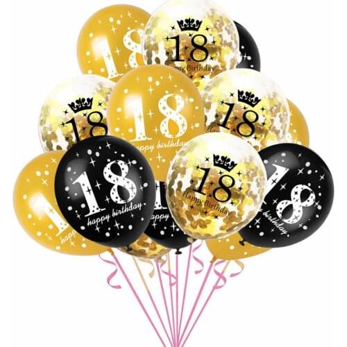 18 Birthday Party Confetti Balloons 18 Years Baloon Birthday Party Decorations Adult for 18th Birthday Ballon